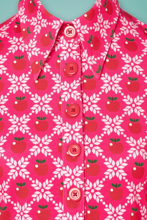 Tante Betsy - Apple grain blouse met knopen in roze 3