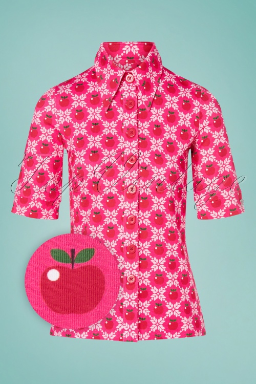 Tante Betsy - Apple grain blouse met knopen in roze