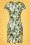 Smashed Lemon - Eliza fruity pencil jurk met bloemenprint in wit en groen 2