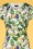 Smashed Lemon - Eliza Fruity Floral Pencil Dress Années 60 en Blanc et Vert 3