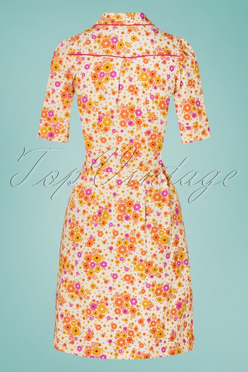 Tante Betsy - 60s Betsy Fleurie Button Dress in Yellow 2