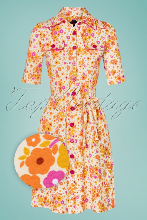 Tante Betsy - 60s Betsy Fleurie Button Dress in Yellow
