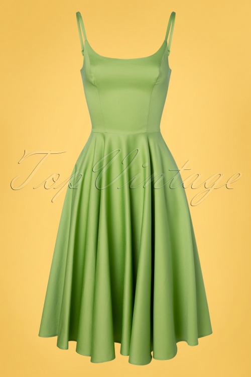 Tailor & Twirl by Tatyana - 50s Peggy Swing Dress in Peridot Green