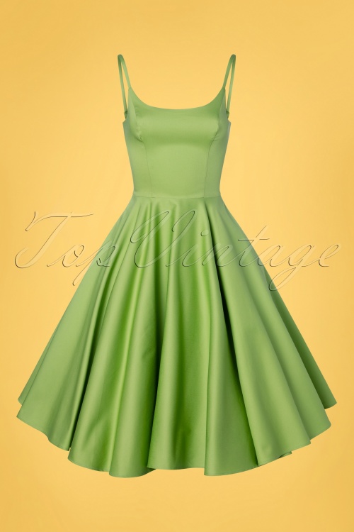 Tailor & Twirl by Tatyana - 50s Peggy Swing Dress in Peridot Green 2