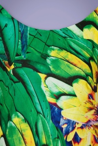 Smashed Lemon - Kaitlyn Feather Pencil Dress Années 60 en Vert 3