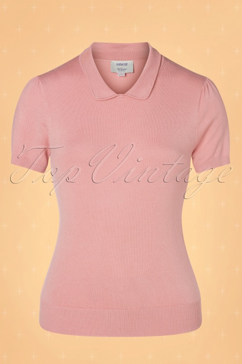 Collectif ♥ Topvintage - 50s Wendy Knitted Top in Pink 2