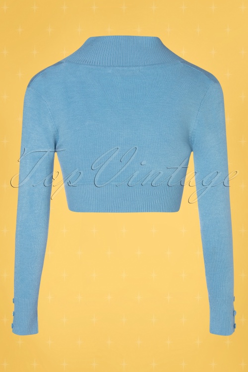Collectif ♥ Topvintage - Jean Knitted Bolero Années 50 en Bleu 3