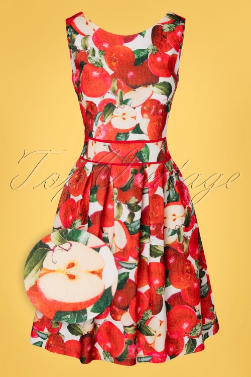 Smashed Lemon - Valeria apples swing jurk in wit en rood
