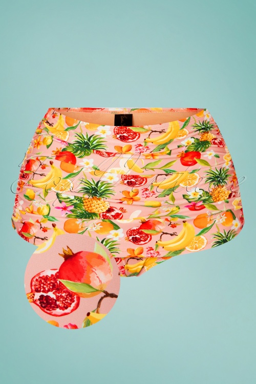 Esther Williams - Classic Fruit Punch Bikini Pants Années 50 en Rose Clair