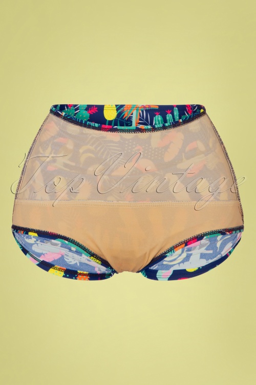 Esther Williams - Classic Rain Forest Bikini Pants Années 50 en Bleu 3