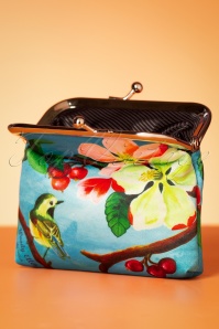 Woody Ellen - 50s Blossom Coin Purse in Turquoise 2