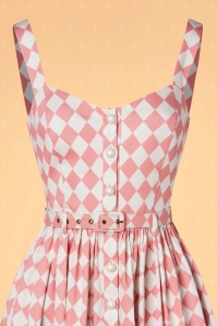 Collectif ♥ Topvintage - 50s Jemima Harlequin Swing Dress in Pink 4