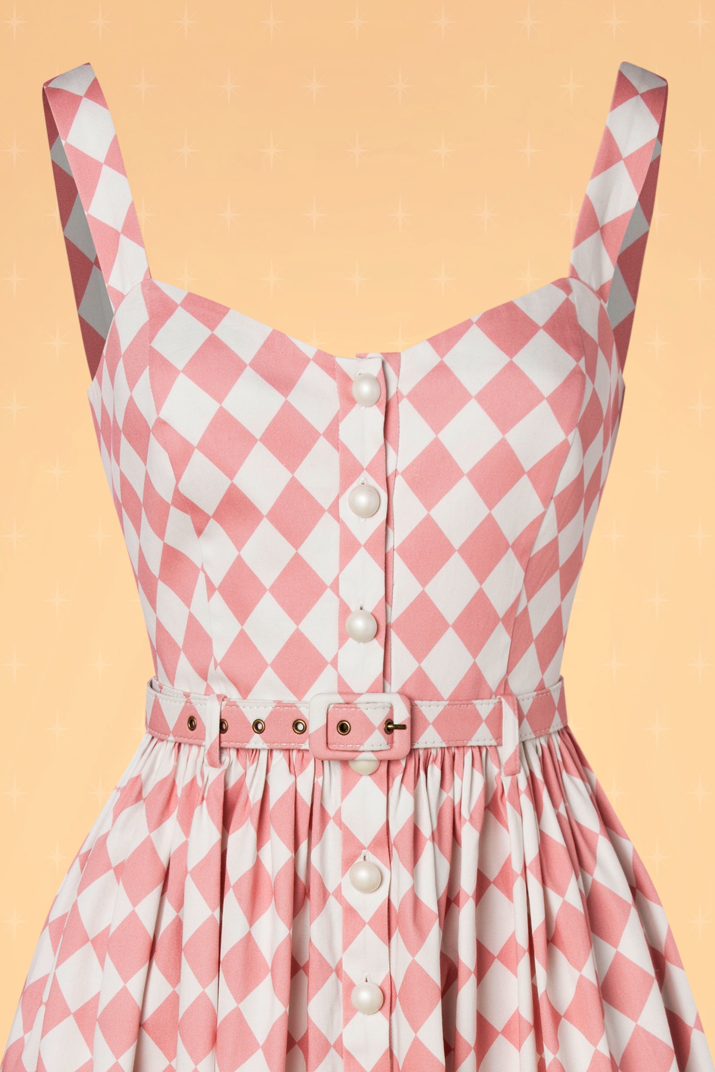 Collectif ♥ Topvintage - Jemima Harlequin swingjurk in roze 4