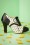 Zapato Botines June Verona de los años 50 en negro y blanco roto