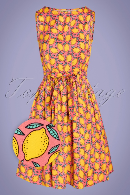Circus - Lenna Lemon Swing-Kleid in Koralle und Gelb