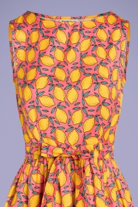 Circus - 60s Lenna Lemon Swing Dress in Coral and Yellow 3