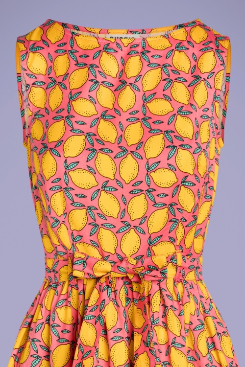 Circus - Lenna Lemon Swing-Kleid in Koralle und Gelb 3