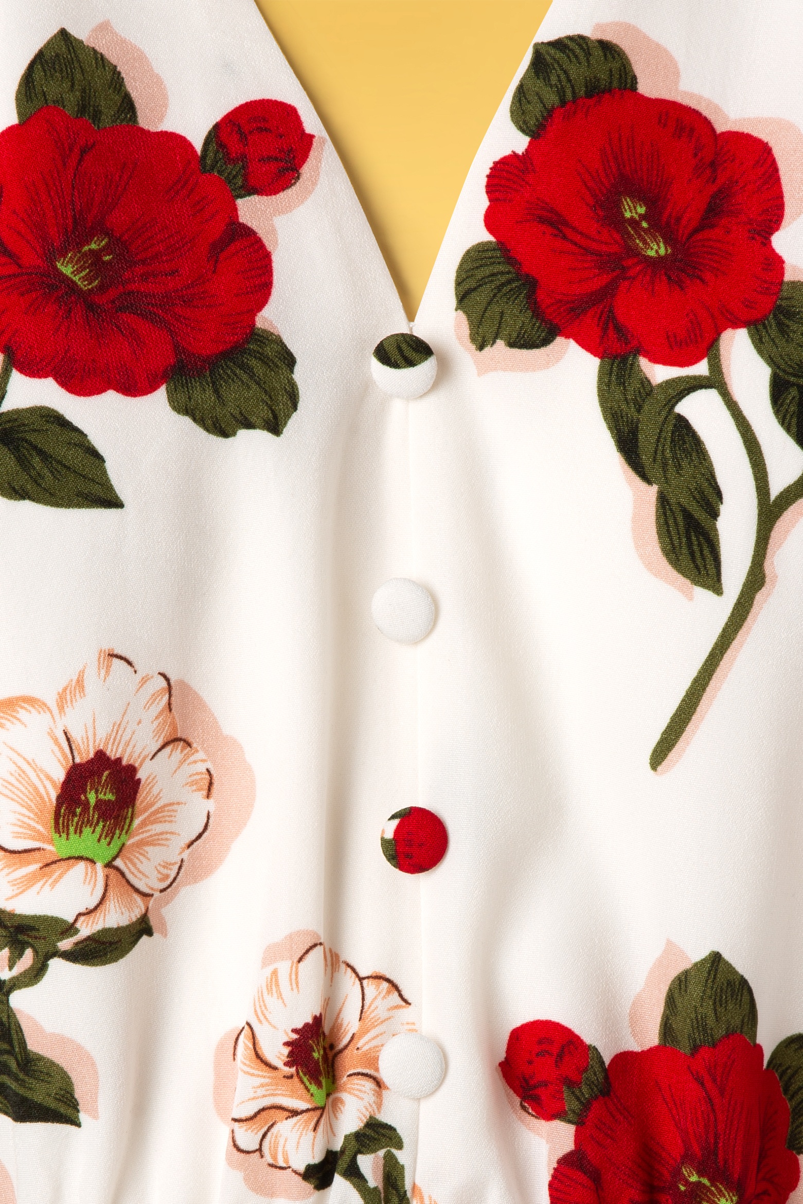 Vixen - Lorelei midi-jurk met bloemenprint in ivoorwit 4