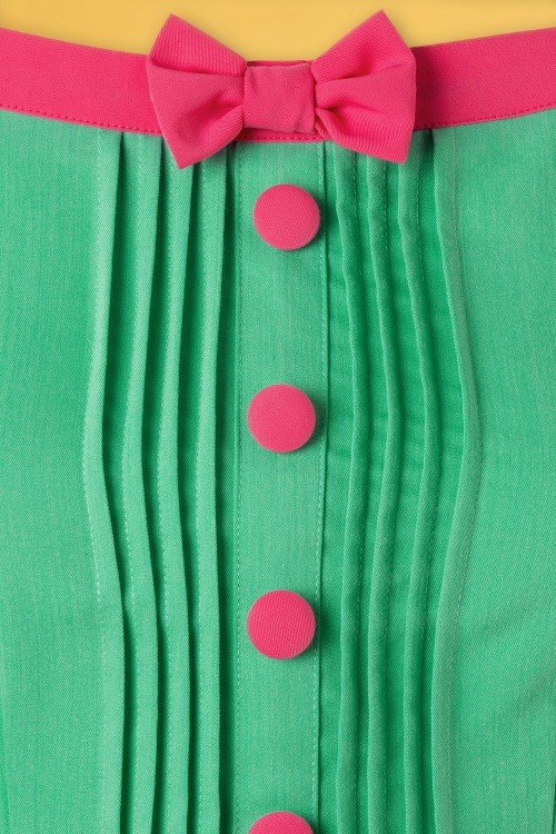 Vixen - 60s Nelly Dress in Mint and Fuchsia 4