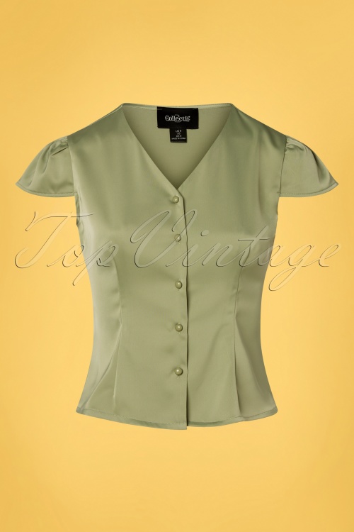 Collectif Clothing - 40s Rosanna Blouse in Green