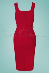 Vintage Chic for Topvintage - Betty Pencil Dress Années 50 en Rouge Vif 4