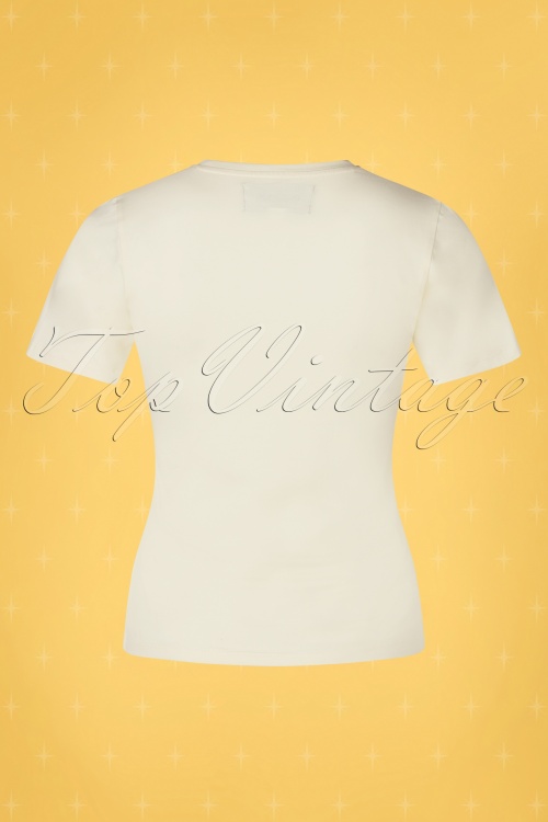 Collectif ♥ Topvintage - Nouveau Cirque T-Shirt Années 50 en Crème 4
