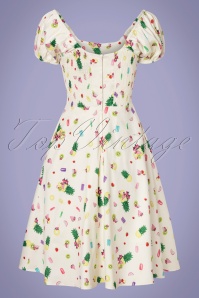 Vixen - 50s Selena Summer Popsicles And Fruit Dress in Cream 2