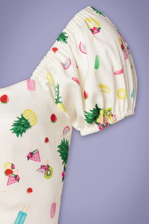 Vixen - Selena Summer Popsicles And Fruit jurk in crème 4