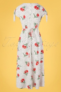 Vixen - 60s Lilian Floral Maxi Dress in White 2