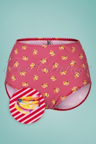 Bettie Page Swimwear - Bunch a Bunch Bikini Pants Années 50 en Rouge et Blanc
