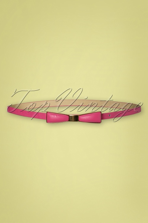 Tatyana - 60s Bow Belt in Gold and Pink