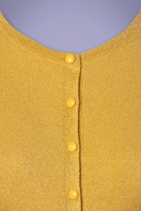 Mademoiselle YéYé - 60s Some Cosiness Cardigan in Yellow Lurex 3