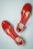 Bettie Page Shoes - Nancy T-Strap Flats Années 50 en Rouge