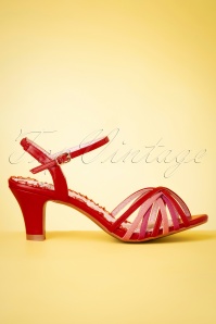 Bettie Page Shoes - Margot sandalen met bandjes in rood 2