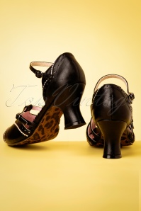 Bettie Page Shoes - Nicole peeptoe pumps in zwart 5
