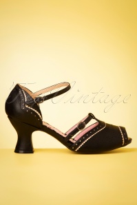 Bettie Page Shoes - 50s Nicole Peeptoe Pumps in Black 3