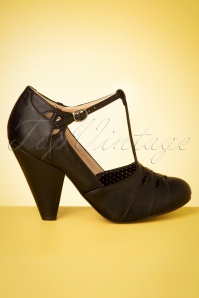 Bettie Page Shoes - Laura T-Strap Pumps Années 50 en Noir 4