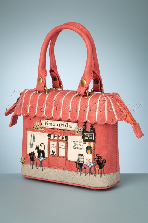 50s Cat  Cafe  Mini Grab Bag in Pink 