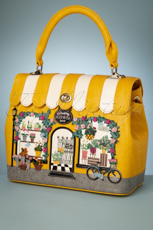 Vendula - 50s Flower Shop Tote Bag in Yellow 3