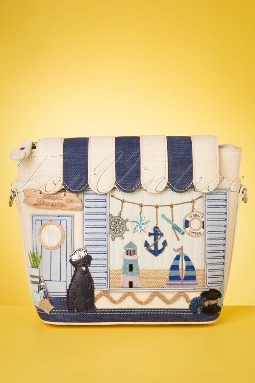 Vendula - Seaside Souvenirs Mini-Einkaufstasche in Navy und Ecru