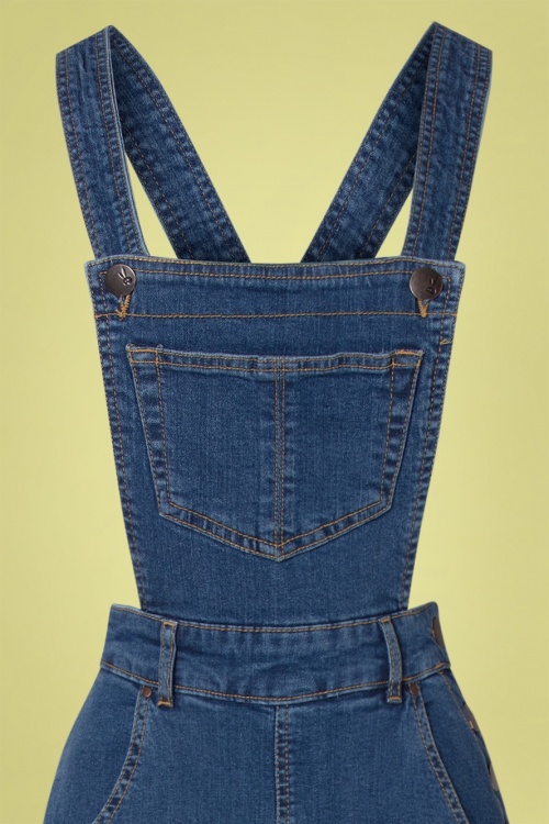 Bunny - 50s Betty Bee Dungarees in Denim Blue 4
