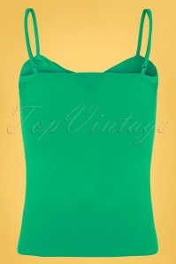 Banned Retro - 50s Wrap Front Top in Green 3