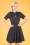 Vixen - Bently Polkadot Jersey Skater Dress Années 50 en Noir