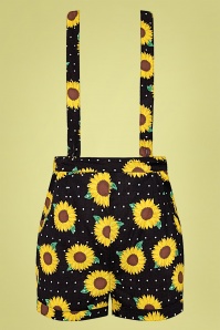 Collectif Clothing - Kelsie Sunflower short in zwart 2