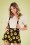 Collectif Clothing - Kelsie Sunflower Shorts Années 50 en Noir 