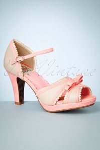 Bettie Page Shoes - 50s Sue Peeptoe Pumps in Pink