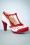 Bettie Page Shoes - 50s Holly Pumps in White and Red 2