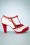 Bettie Page Shoes - 50s Holly Pumps in White and Red 4
