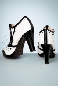 Bettie Page Shoes - 50s Holly Pumps in Black and White 5