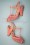 50s Brooklyn T-Strap Peeptoe Sandals in Peach